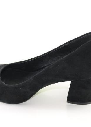Ilona туфлі з чорного натурального замша зі стійким підбором 9...6 фото