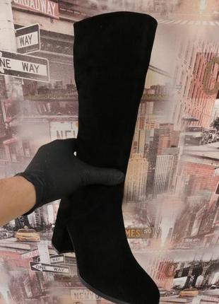 Демісезонні жіночі замшеві чорні чоботи pandora код-(2416з)2 фото