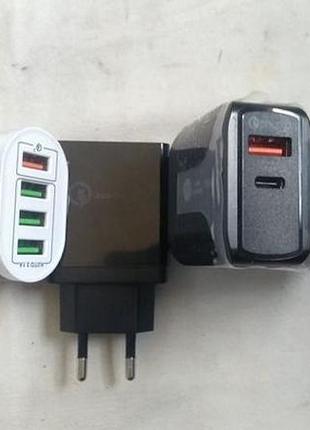 Блок живлення зарядний usb, type c.