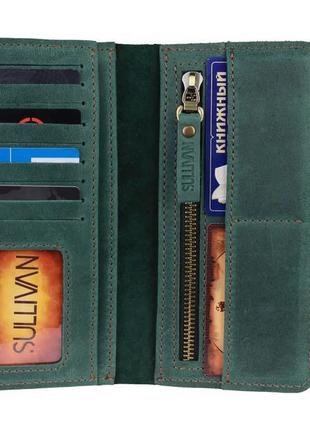 Чоловічий шкіряний гаманець-рингер купюрник із натуральної шкі...