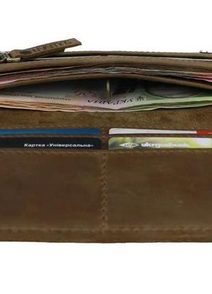 Жіночий великий шкіряний гаманець купюрник із натуральної шкір...5 фото