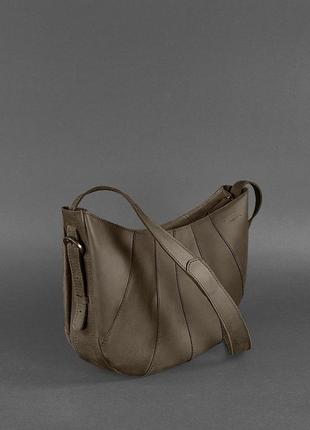 Жіноча шкіряна сумка через плече круасан із натуральної шкіри ...4 фото
