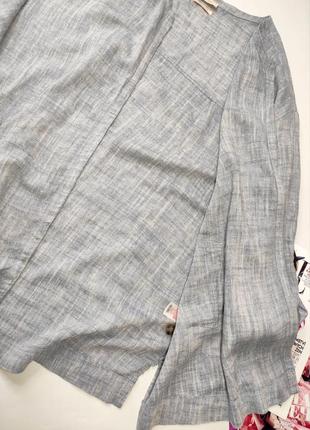 Жакет жіночий льон вільного крою синього сірого кольору від бренду ff xl xxl3 фото
