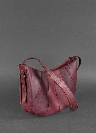 Жіноча шкіряна сумка через плече круасан із натуральної шкіри ...3 фото