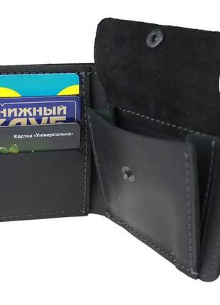 Шкіряний чоловічий гаманець портмоне з натуральної шкіри чорний