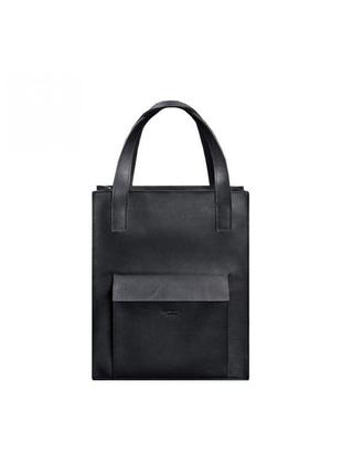 Жіноча шкіряна сумка шоппер, шопер з натуральної шкіри синя7 фото