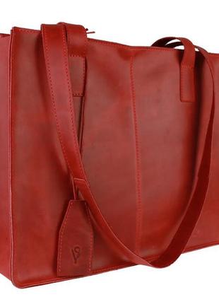 Шкіряна жіноча велика сумка-шопер, шопер із натуральної шкіри ...2 фото