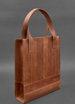 Шкіряна жіноча сумка-шопер, шопер із натуральної шкіри світло-...2 фото