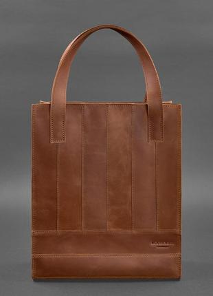 Шкіряна жіноча сумка-шопер, шопер із натуральної шкіри світло-...3 фото