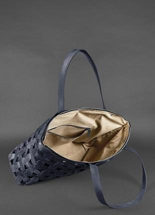 Шкіряна плетена жіноча велика сумка-шопер, сумка-шопер із нату...3 фото
