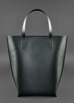 Шкіряна жіноча сумка-шопер, шопер із натуральної шкіри чорна2 фото