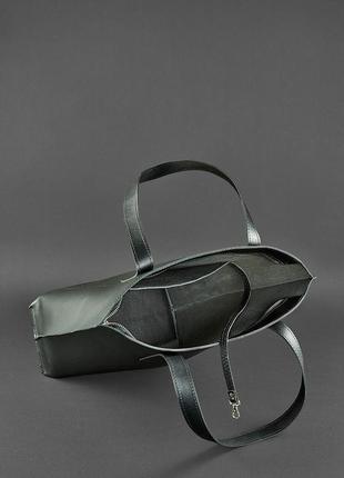 Шкіряна жіноча сумка-шопер, шопер із натуральної шкіри чорна5 фото