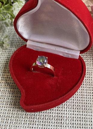 Срібне кільце з золотими накладками