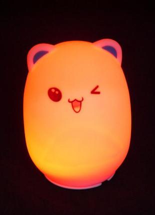 Нічний світильник силіконовий котик light cat з акумулятором6 фото