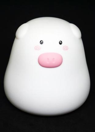 Нічний світильник силіконова свинка mini pig8 фото