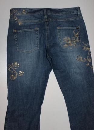 Стильні джинси з золотистою вишивкою