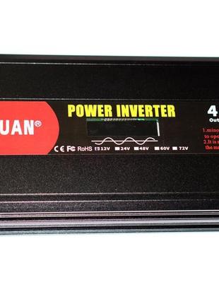 4500w lcd перетворювач із чистою синусоїдою ac/dc 12v з вольтм...
