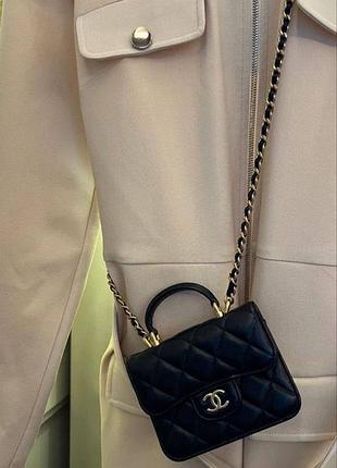 Сумка chanel flap coin purse with chain маленькая на цепочке
