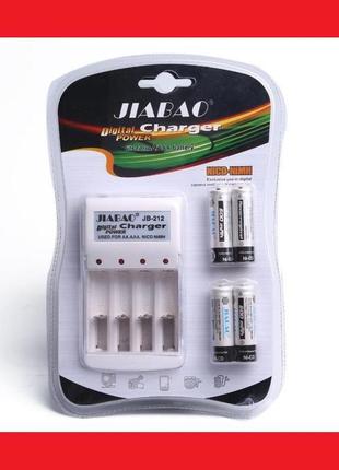 Зарядний пристрій jb-jiabao 212 + акумулятори (4 штуки)