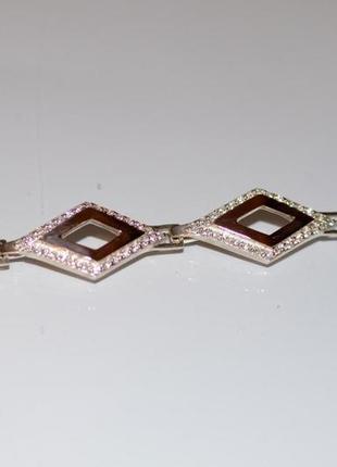 Срібний браслет з напайками із золота2 фото