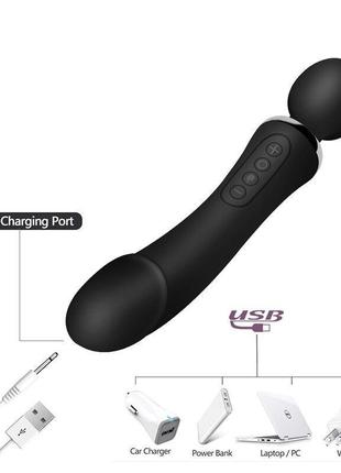 Двосторонній вібратор з підігрівом від usb