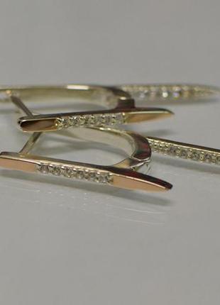 Срібні сережки із золотом2 фото