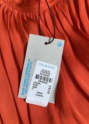 Майка топ помаранчева атласна майка на бретелях primark- 14/ l xl4 фото