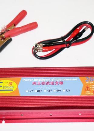 2600w перетворювач із чистою синусоїдою ac/dc 12v з вольметром