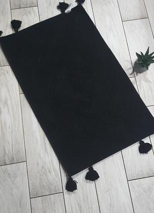 Стильный чёрный  коврик для ванной с кисточками george3 фото