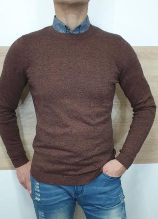 Topman - xs-s - джемпер мужской свитер мужественный коричневый5 фото