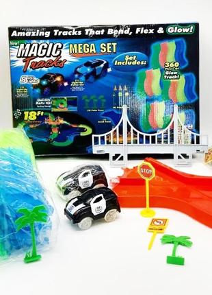 Конструктор magic tracks 360 деталей mega set поліцейські машини