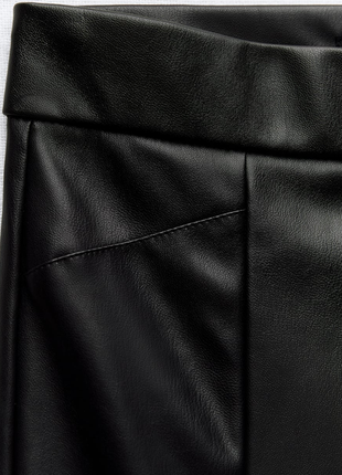 Брюки брюки кожаные с высокой посадкой zara4 фото