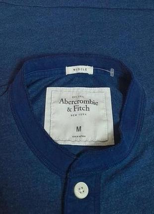 Фирменная футболка синего цвета abercrombie&fitch muscle made in vietnam, молниеносная отправка4 фото