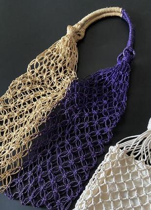 Стильная плетеная сумка авоська