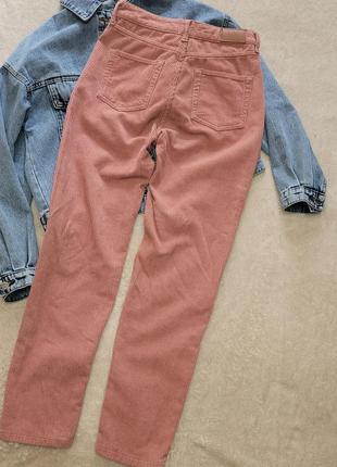 Стильные розовые вельветовые брюки мом2 фото