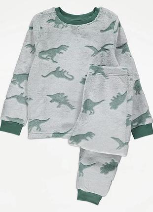 Піжама плюшева фліс для хлопчика динозавр 2211112 фото