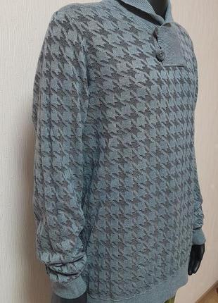 Красивый свитер серого цвета в гусиную лапку ворот хомут hugo boss demarco made in turkey5 фото