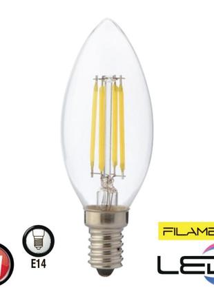 Світлодіодна лампа "filament candle - 4" 4w свічка е14 2700к