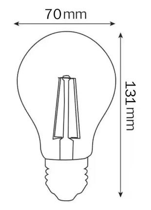 Лампа світлодіодна "filament globe - 15" 15w a60 е27 2700к2 фото