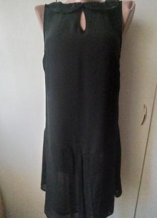Летнее маленькое черное  шифоновое платье8 фото