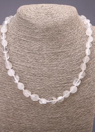 Бусы из натурального камня кристалл галтования d-8х10(+-)мм l-48см