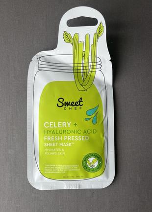 Маска sweet chef fresh pressed sheet mask, celery + hyaluronic acid