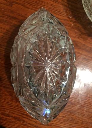 Хрусталь стекло ваза ладья салатник конфетница средняя
