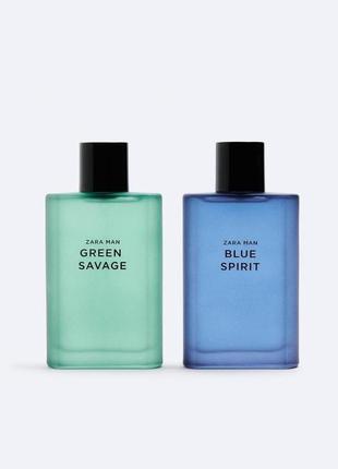 Набір туалетна вода zara man green savage + zara man blue spir...