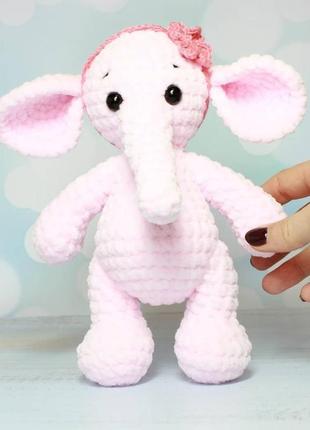 Плюшевий рожевий слон3 фото