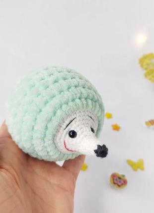 Їжачок, в'язана іграшка їжачок, подарунок, перша іграшка, плюшева іграшка, іграшка-антистрес