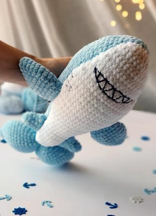 Та сама акула, іграшка у вигляді акули, подарунок на тему океану, м'яка акула ручної роботи8 фото
