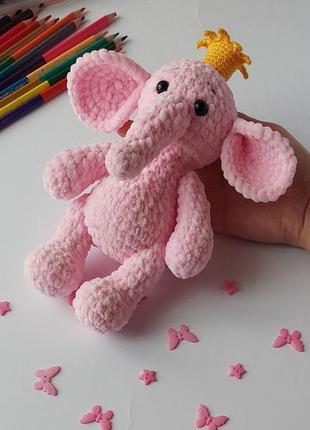 Подарунок у вигляді слона ручної роботи для дітей, іграшка у вигляді рожевого слона, плюшевий декор4 фото