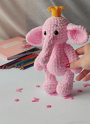 Подарунок у вигляді слона ручної роботи для дітей, іграшка у вигляді рожевого слона, плюшевий декор2 фото