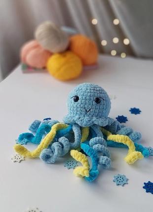 Медуза амігурумі, медуза в'язана гачком м'яка маленька іграшка дитяча іграшка морські тварини медуза2 фото
